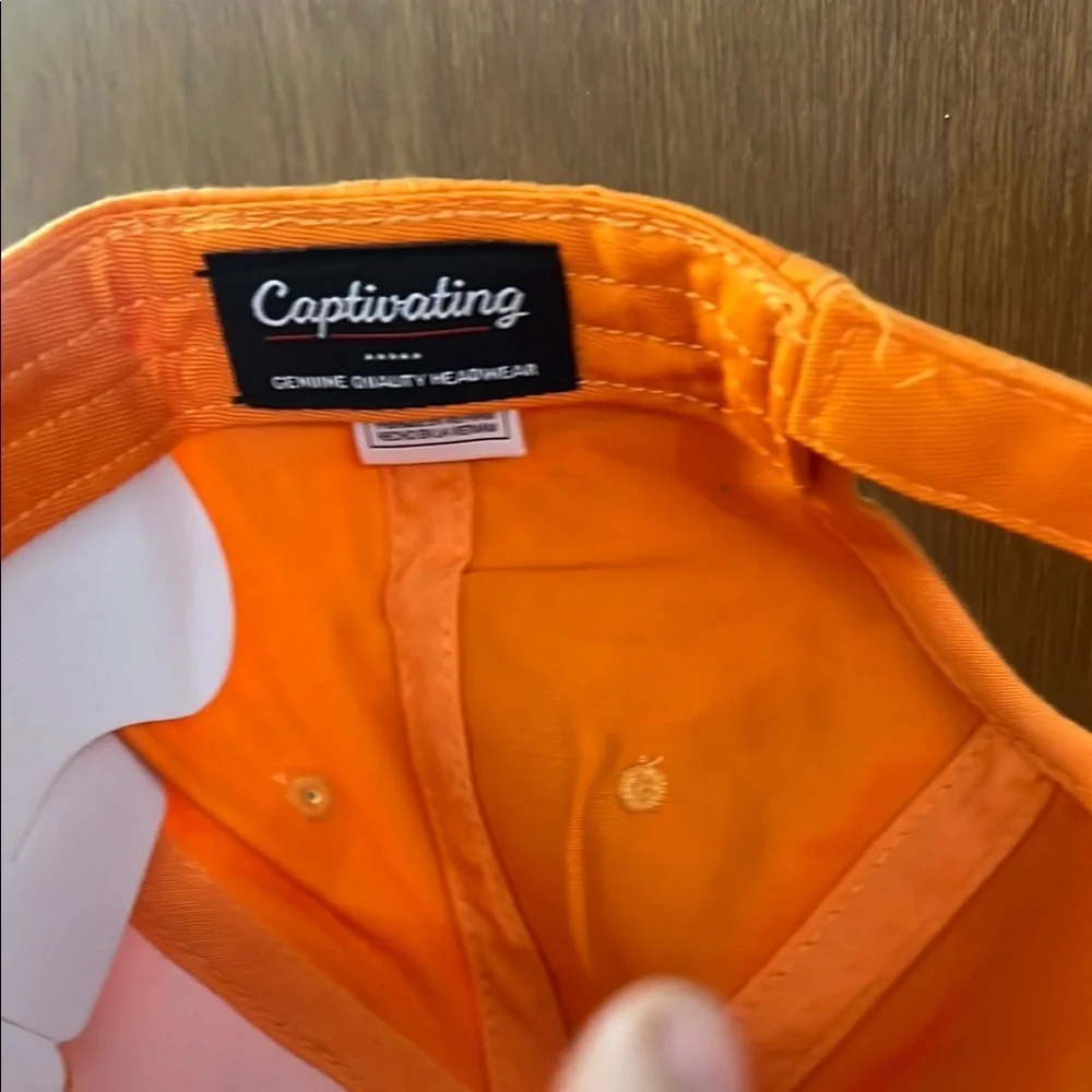 Orange Baseball Cap with T Logo